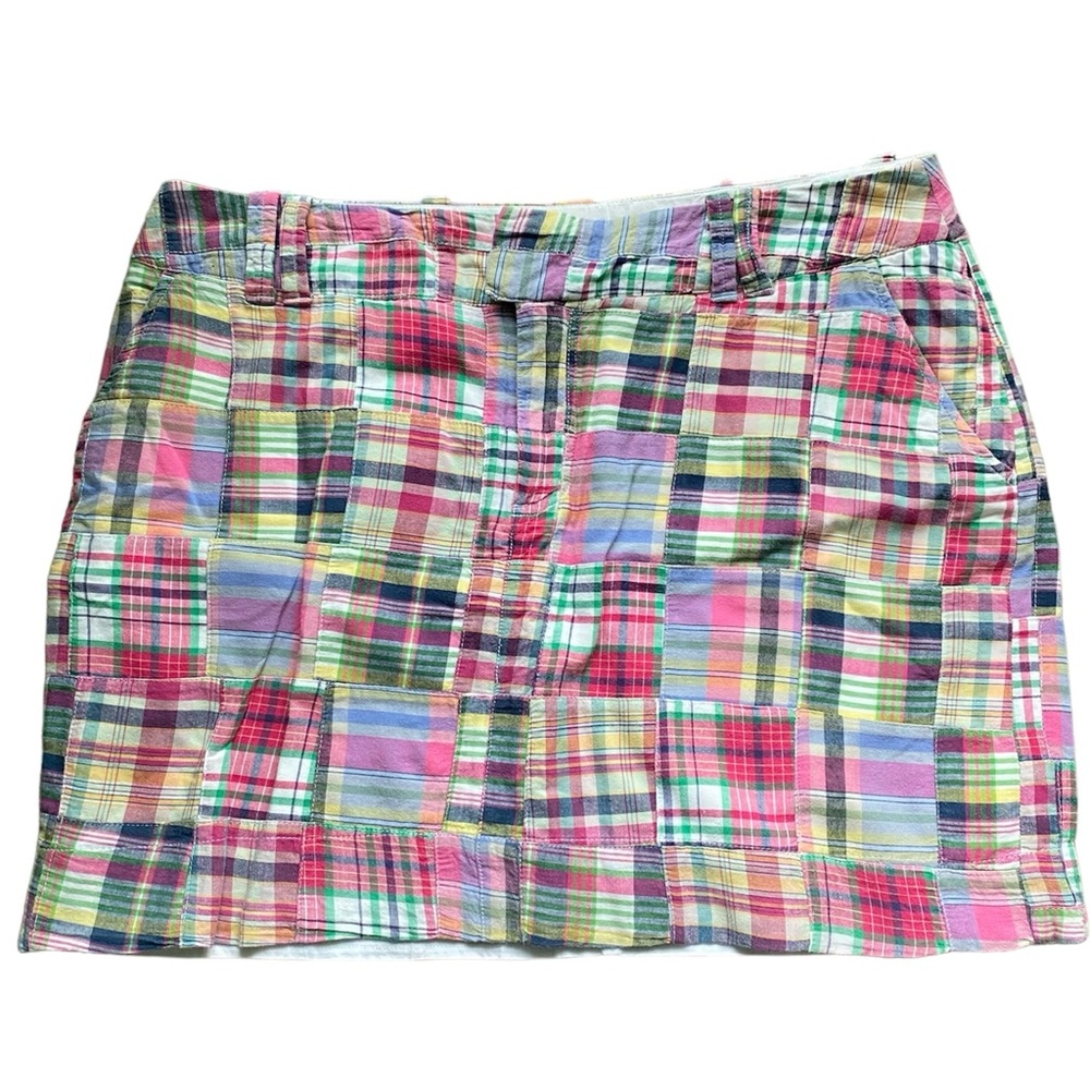 Tommy Hilfiger Pink Preppy Plaid Quilted Patchwork Skirt Size 12